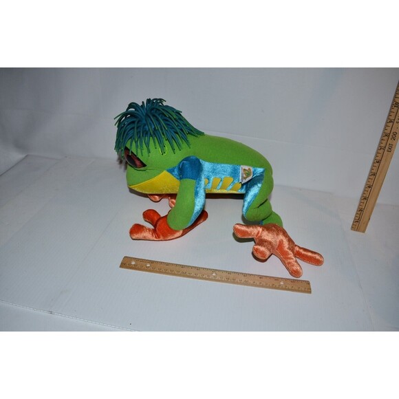 Zibbies Frog Stuffed Animal RARE Rubber crazy Hair Plush Toy Sensory - Picture 6 of 9